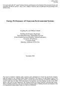 Cover page: Energy performance of cleanroom environmental systems