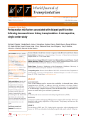 Cover page: Perioperative risk factors associated with delayed graft function following deceased donor kidney transplantation: A retrospective, single center study.