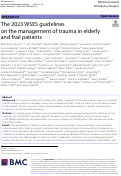 Cover page: The 2023 WSES guidelines on the management of trauma in elderly and frail patients.