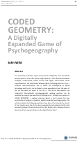 Cover page: CODED GEOMETRY: A Digitally Expanded Game of Psychogeography