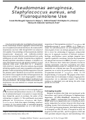 Cover page: Pseudomonas aeruginosa, Staphylococcus aureus, and fluoroquinolone use.