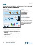 Cover page: No Evidence for Recent Selection at FOXP2 among Diverse Human Populations.