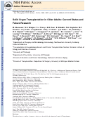 Cover page: Solid-Organ Transplantation in Older Adults: Current Status and Future Research