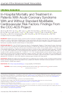 Cover page: In-Hospital Mortality and Treatment in Patients With Acute Coronary Syndrome With and Without Standard Modifiable Cardiovascular Risk Factors: Findings From the CCC-ACS Project.