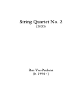Cover page: String Quartet No. 2