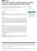 Cover page: Prevalence of RFC1-mediated spinocerebellar ataxia in a North American ataxia cohort.