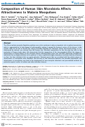 Cover page: Composition of Human Skin Microbiota Affects Attractiveness to Malaria Mosquitoes