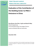 Cover page: Evaluation of the Contribution of the Building Sector to PM2.5 Emissions in China:
