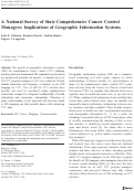 Cover page: A National Survey of State Comprehensive Cancer Control Managers: Implications of Geographic Information Systems