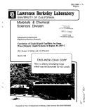 Cover page: CORRELATION OF LIQUID-LIQUID EQUILIBRIA FOR SOME WATER/ORGANIC LIQUID SYSTEMS IN REGION 20-250[ANGSTROM] C