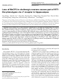 Cover page: Loss of MeCP2 in cholinergic neurons causes part of RTT-like phenotypes via α7 receptor in hippocampus