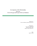 Cover page: Investigation of the Relationship between Green Design and Project Delivery Methods