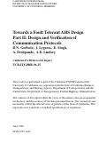 Cover page: Towards A Fault Tolerant AHS Design Part II: Design And Verification Of Communication Protocols