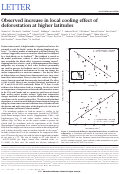 Cover page: Observed increase in local cooling effect of deforestation at higher latitudes