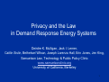 Cover page: Privacy and the Law in Demand Response Energy Systems