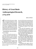 Cover page: History of Great Basin Anthropological Research, 1776-1979