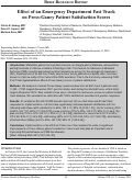 Cover page: Effect of an Emergency Department Fast Track  on Press-Ganey Patient Satisfaction Scores