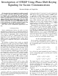 Cover page of Investigation of STEEP Using Phase-Shift-Keying Signaling for Secure Communications