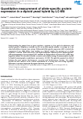 Cover page: Quantitative measurement of allele‐specific protein expression in a diploid yeast hybrid by LC‐MS