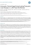 Cover page: Intracystic Hemorrhage Complicating Polycystic Liver Disease in a 90-Year-Old Woman