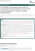 Cover page: The RaDIANT community study protocol: community-based participatory research for reducing disparities in access to kidney transplantation.