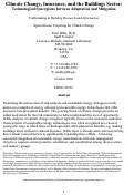 Cover page: Climate change, insurance, and the buildings sector: Technological synergisms between adaptation and mitigation