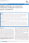 Cover page: Wildlife translocation: the conservation implications of pathogen exposure and genetic heterozygosity