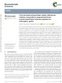 Cover page: Cell-secreted extracellular matrix influences cellular composition sequestered from unprocessed bone marrow aspirate for osteogenic grafts