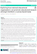 Cover page: Exploring how national educational organizations can promote educational research amongst members: a survey-based study