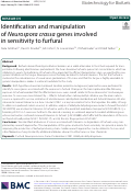 Cover page: Identification and manipulation of Neurospora crassa genes involved in sensitivity to furfural