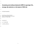 Cover page: Screening and ranking framework (SRF) for geologic CO2 storage site selection on the basis 
of HSE risk