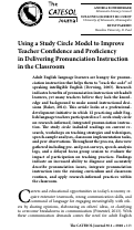 Cover page: Using a Study Circle Model to Improve Teacher Confidence and Proficiency in Delivering Pronunciation Instruction in the Classroom