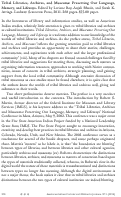 Cover page: Tribal Libraries, Archives, and Museums: Preserving Our Language, Memory, and Lifeways. Edited by Loriene Roy, Anjali Bhasin, and Sarah K.