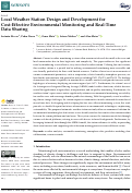 Cover page: Local Weather Station Design and Development for Cost-Effective Environmental Monitoring and Real-Time Data Sharing.