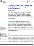 Cover page: Activation of GCN2 kinase by ribosome stalling links translation elongation with translation initiation