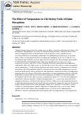 Cover page: The Effect of Temperature on Life History Traits of Culex Mosquitoes