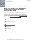 Cover page: Validity of the multidimensional fatigue symptom inventory-short form in an African-American community-based sample