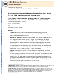 Cover page: Dosimetric analysis of radiation therapy oncology group 0321: The importance of urethral dose