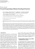 Cover page: Prenatal programming of human neurological function.