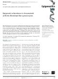 Cover page: Epigenetic alterations in rheumatoid arthritis fibroblast-like synoviocytes