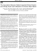 Cover page: The Association Between Patient-reported Clinical Factors and 30-day Acute Care Utilization in Chronic Heart Failure