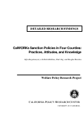 Cover page of CalWORKs Sanction Policies in Four Counties: Practices, Attitudes, and Knowledge - Detailed Research Findings