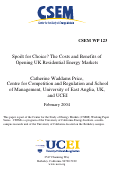 Cover page: Spoilt for Choice? The Costs and Benefits of Opening UK Residential Markets