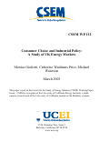 Cover page: Consumer Choice and Industrial Policy: a Study of UK Energy Markets