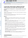 Cover page: Communication methods between outpatients with limited-English proficiency and ancillary staff: LASI study results