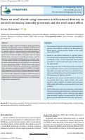 Cover page: Plants on small islands: using taxonomic and functional diversity to unravel community assembly processes and the small-island effect