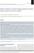 Cover page: Kidney cachexia or protein‐energy wasting in chronic kidney disease: facts and numbers