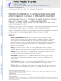 Cover page: Early Functional Limitations in Cognitively Normal Older Adults Predict Diagnostic Conversion to Mild Cognitive Impairment