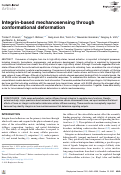 Cover page: Integrin-based mechanosensing through conformational deformation