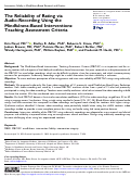 Cover page: The Reliability of Rating via Audio-Recording Using the Mindfulness-Based Interventions: Teaching Assessment Criteria.